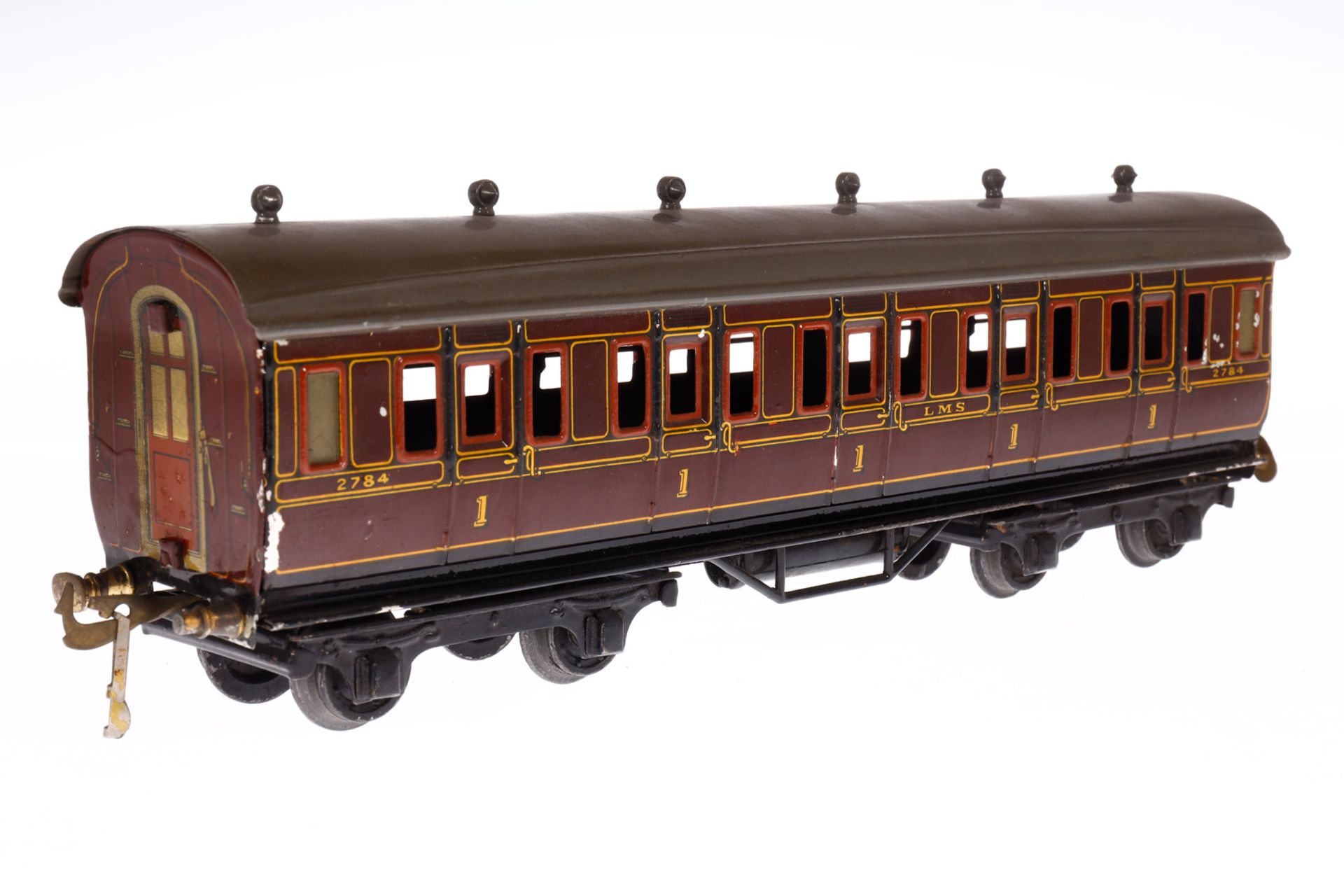 Basset-Lowke Abteilwagen 2784 LMS, Spur 0, rotbraun, 2 Puffer besch., LS und Alterungsspuren, L - Image 3 of 4