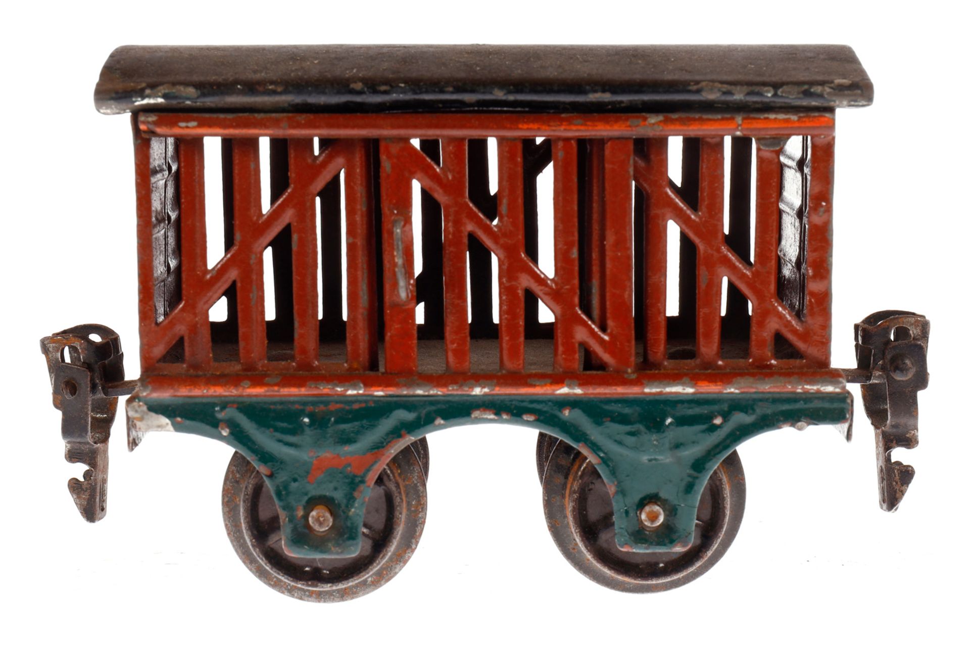 Märklin Milchwagen 1809, Spur 0, uralt, HL, mit 2 ST, LS und gealterter Lack, L 9,5, Z 3