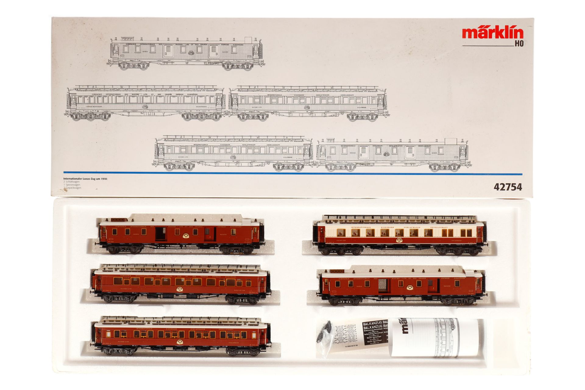 Märklin int. Luxus-Zug ”1910” 42754, Spur H0, 5-teilig, Alterungsspuren, OK, Z 2