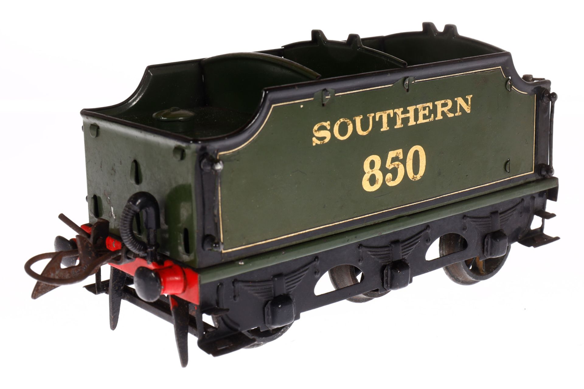 Hornby 2-B-1 Dampflok ”Lord Nelson” 850 SR, Spur 0, Uhrwerk intakt, grün/schwarz, mit Tender, - Image 6 of 6