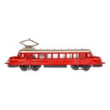 Märklin schweizer Triebwagen RP 12930, Spur 0, elektr., rot, LS tw ausgeb., Lötspuren an Puffern,