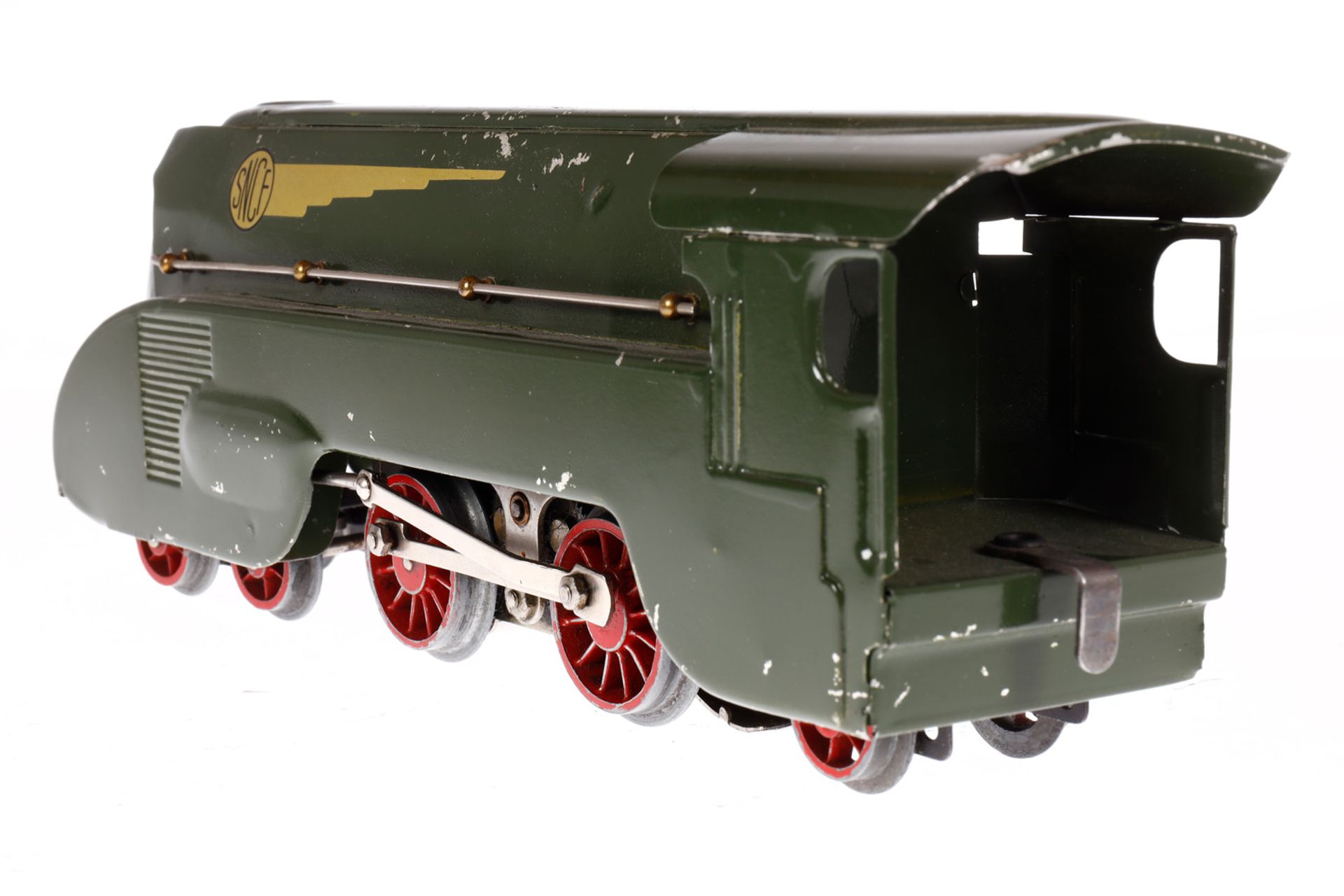 Hornby 2-B-1 Dampflok, Spur 0, elektr., dunkelgrün, mit Tender, LS und Alterungsspuren, sonst noch Z - Image 3 of 6