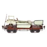 Märklin Flugzeugtransportwagen 1881, Spur 1, HL, Pilot ersetzt, LS und gealterter Lack, L 28, Z 3