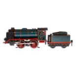 Märklin B-Dampflok R 66/12910, Spur 0, elektr., blau/schwarz, mit Tender, kW und 2 el. bel.