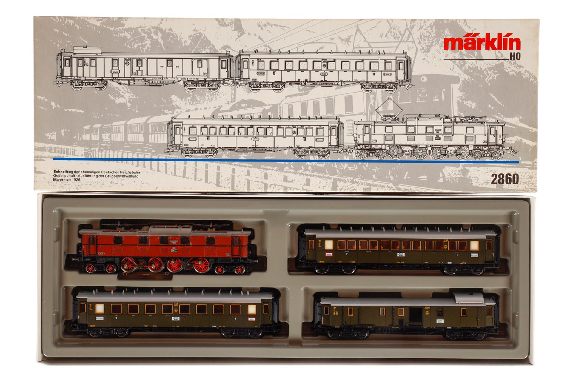 Märklin Schnellzug ”DR” 2860, Spur H0, komplett, Alterungsspuren, OK, Z 2