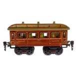 Märklin Schlafwagen 1843, Spur 0, uralt, HL, mit Inneneinrichtung und 4 AT, Dach meist nachlackiert,