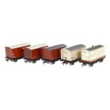 5 Hornby Dublo Güterwagen, Spur H0, LS und Alterungsspuren, L 8, Z 3