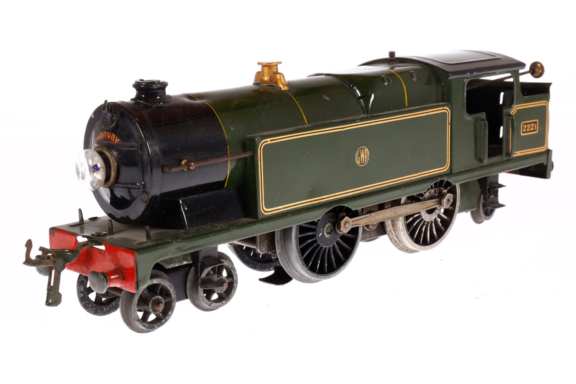 Hornby 2-B-1 Tenderlok 2221 GWR, Spur 0, elektr., grün/schwarz, mit el. bel. Stirnlampe, imit. - Image 2 of 4