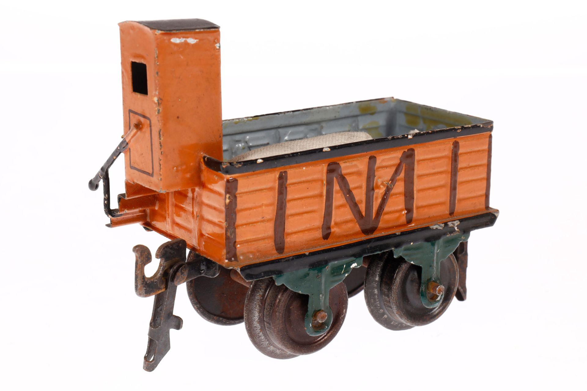 Märklin offener Güterwagen 1817, Spur 0, uralt, HL, mit BRHh, LS und gealterter Lack, L 8, sonst - Image 3 of 4