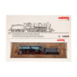 Märklin 1-F Schlepptenderlok ”1801” 34059, Spur H0, blau/grau, Alterungsspuren, OK, Z 2