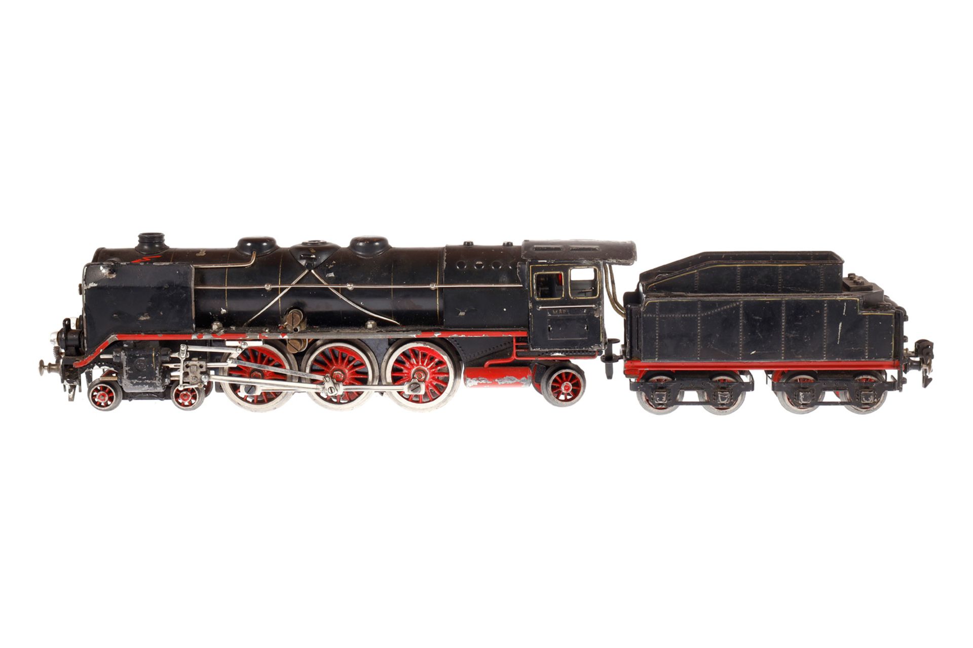 Märklin 2-C-1 Dampflok HR, Spur 0, elektr., schwarz, mit Tender, gW und 2 el. bel. Stirnlampen, tw