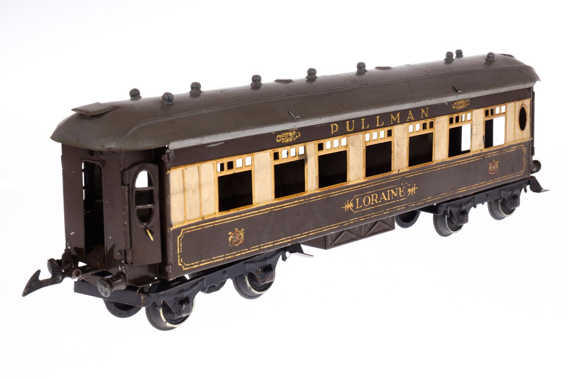 Hornby Pullmanwagen ”Loraine”, Spur 0, creme/braun, mit 4 AT, ohne Scheiben, 1 Dachlüfter fehlt, - Image 2 of 4