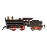 Märklin amerik. B-Dampflok ABN 1030 PRR, Spur 0, Uhrwerk intakt, dunkelgrau/schwarz, mit Tender,