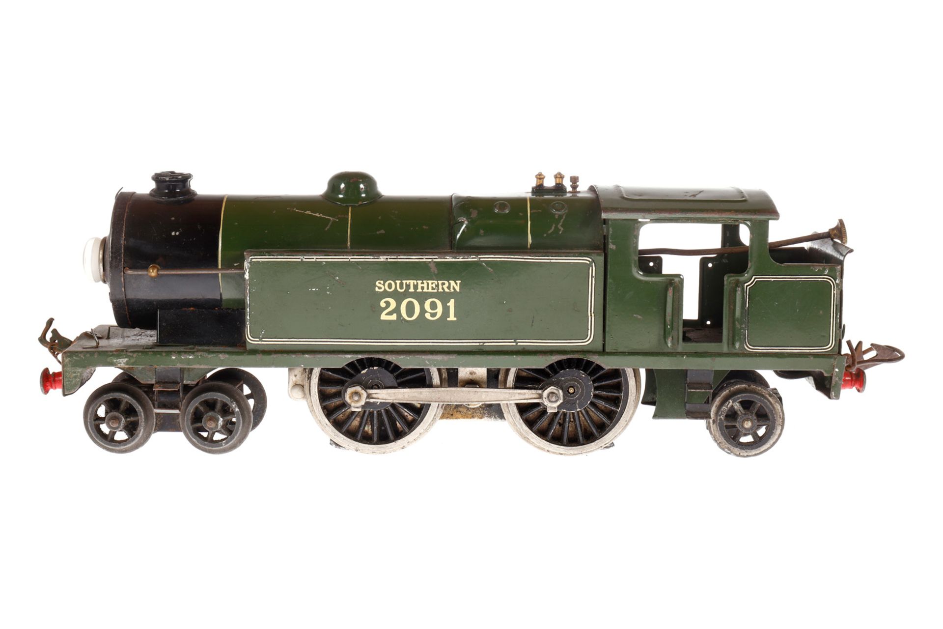 Hornby 2-B-1 Tenderlok 2091 SR, Spur 0, elektr., grün/schwarz, mit 1 el. bel. Stirnlampe, Kleinteile