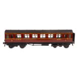 Basset-Lowke Personenwagen 9777 LMS, Spur 0, rotbraun, LS und Alterungsspuren, L 35, Z 4