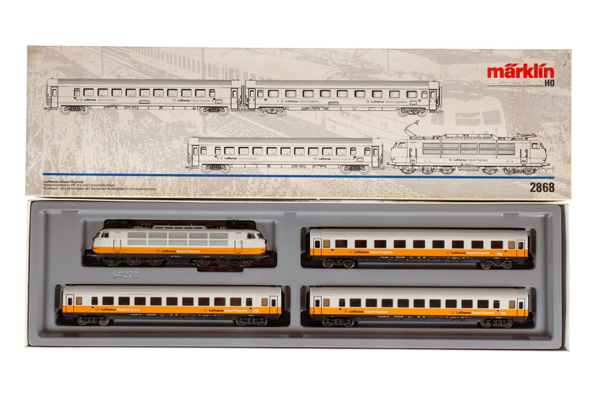 Märklin Zugpackung ”Lufthansa” 2868, Spur H0, komplett, Alterungsspuren, OK, Z 2