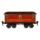 Märklin franz. Postwagen 2998, Spur 0, HL, kleine Ausbesserungen, LS und gealterter Lack, L 20, Z 2