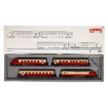 Märklin Hamo? TEE-Triebwagenzug 3471, Spur H0, 4-teilig, ohne Schleifer, Alterungsspuren, im