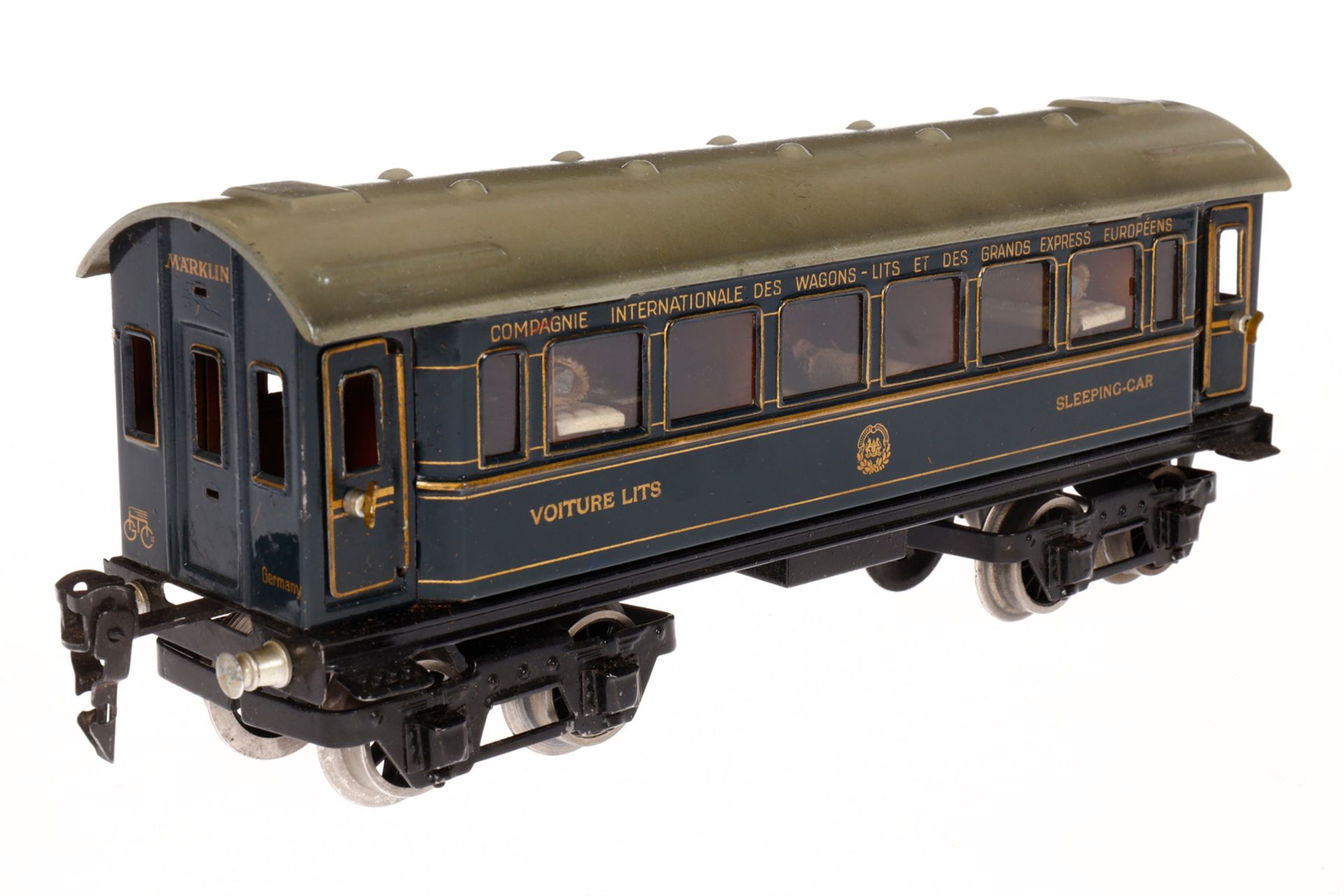 Märklin int. Schlafwagen 1757 G, Spur 0, CL, mit Inneneinrichtung, 4 AT und Gussrädern, kleine - Image 3 of 6