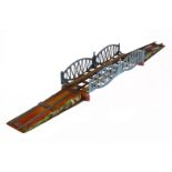 Märklin Doppelbogen-Brücke 2503, Spur 1, uralt, HL, Feststelldrähte und Mittelpfeiler fehlen, LS und