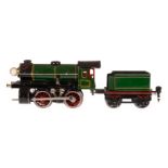 Märklin B-Dampflok R 12970, Spur 0, elektr., grün/schwarz, mit Tender 969 und 1 el. bel. Stirnlampe,