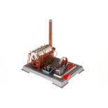 Wilesco Dampfmaschine, elektr., mit feststehendem Zylinder, Fliehkraftregler und Schalttafel,