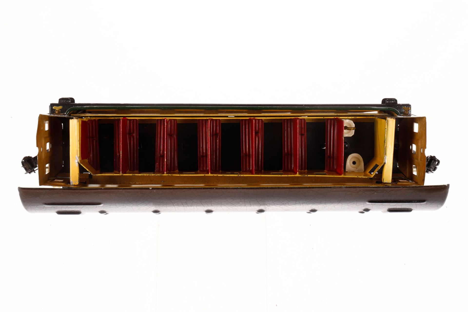 Märklin Personenwagen 1841 G, Spur 0, CL, mit Inneneinrichtung, 4 AT, Schildern (1 fehlt) und - Image 5 of 5