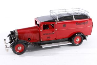 Märklin Reichspostauto 1989, rot/schwarz, mit Schlüssel und Zertifikat, Alterungsspuren, L 40, im tw