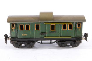 Märklin Gepäckwagen 1889, Spur 0, CL, mit 4 AT und 2 STH, LS und gealterter Lack, L 24,5, Z 3