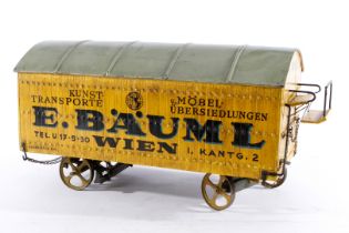 Möbeltransportwagen ”Bäuml”, Holz, bemalt, tw besch., Gesamtlänge 73, Z 3