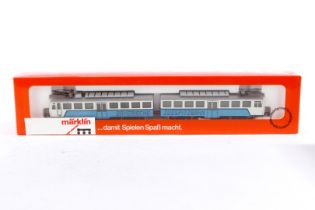 Primex Bayerische Zugspitzbahn 3185, Spur H0, 2-teilig, beige/blau, Alterungsspuren, im tw besch.