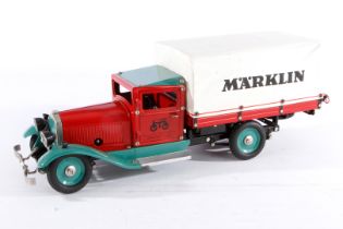 Märklin Lieferwagen 1992, rot/grün, mit Schlüssel und Zertifikat, Alterungsspuren, L 40, im tw