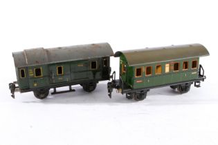 2 Märklin Wagen 1727 und 1728, Spur 0, CL, L 18,5, Z 4