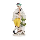 FIGURA IN PORCELLANA POLICROMA, MANIFATTURA DI MEISSEN, META' DEL XVIII SECOLO