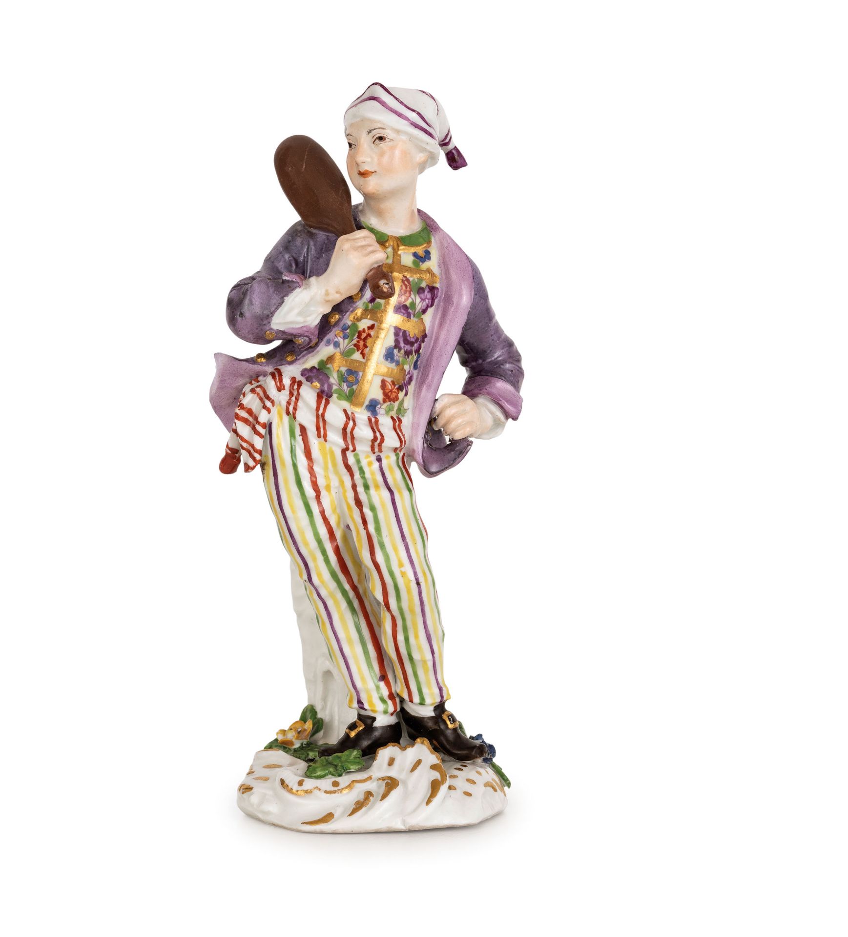 FIGURA IN PORCELLANA POLICROMA, MANIFATTURA DI MEISSEN, CIRCA 1750