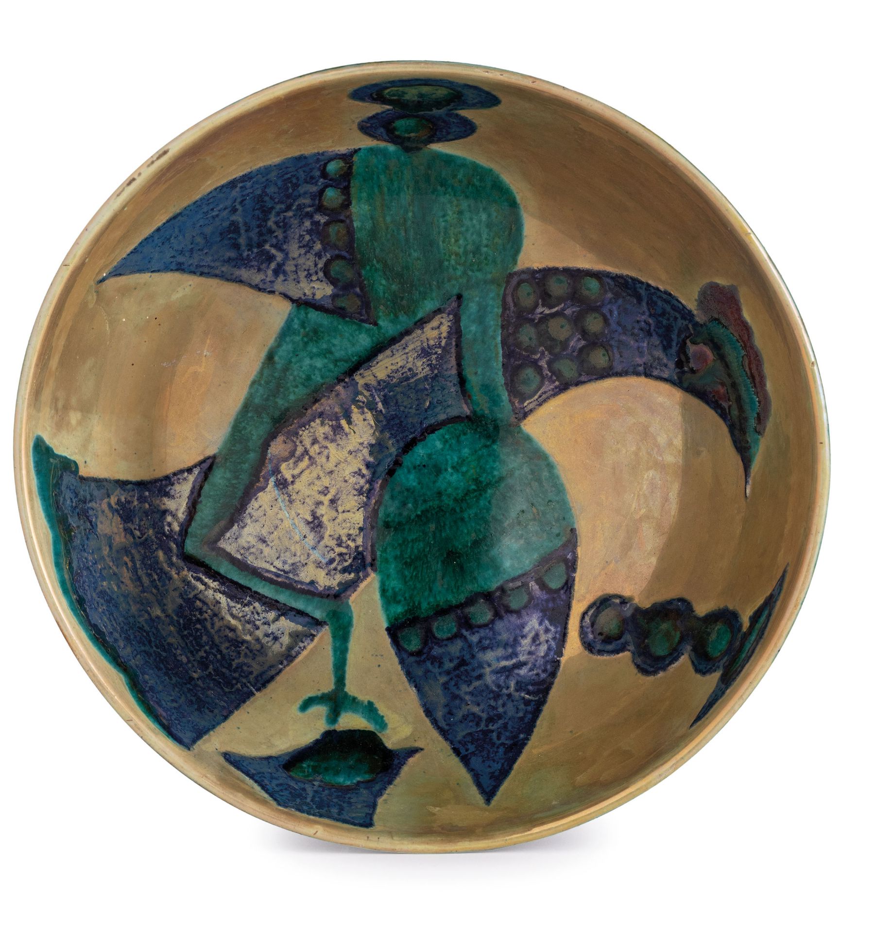 COPPA IN MAIOLICA LUSTRATA, FORNACE (PIETRO) MELANDRI, FAENZA, CIRCA 1950