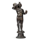 FIGURA IN BRONZO PATINATO, XVII-XVIII SECOLO