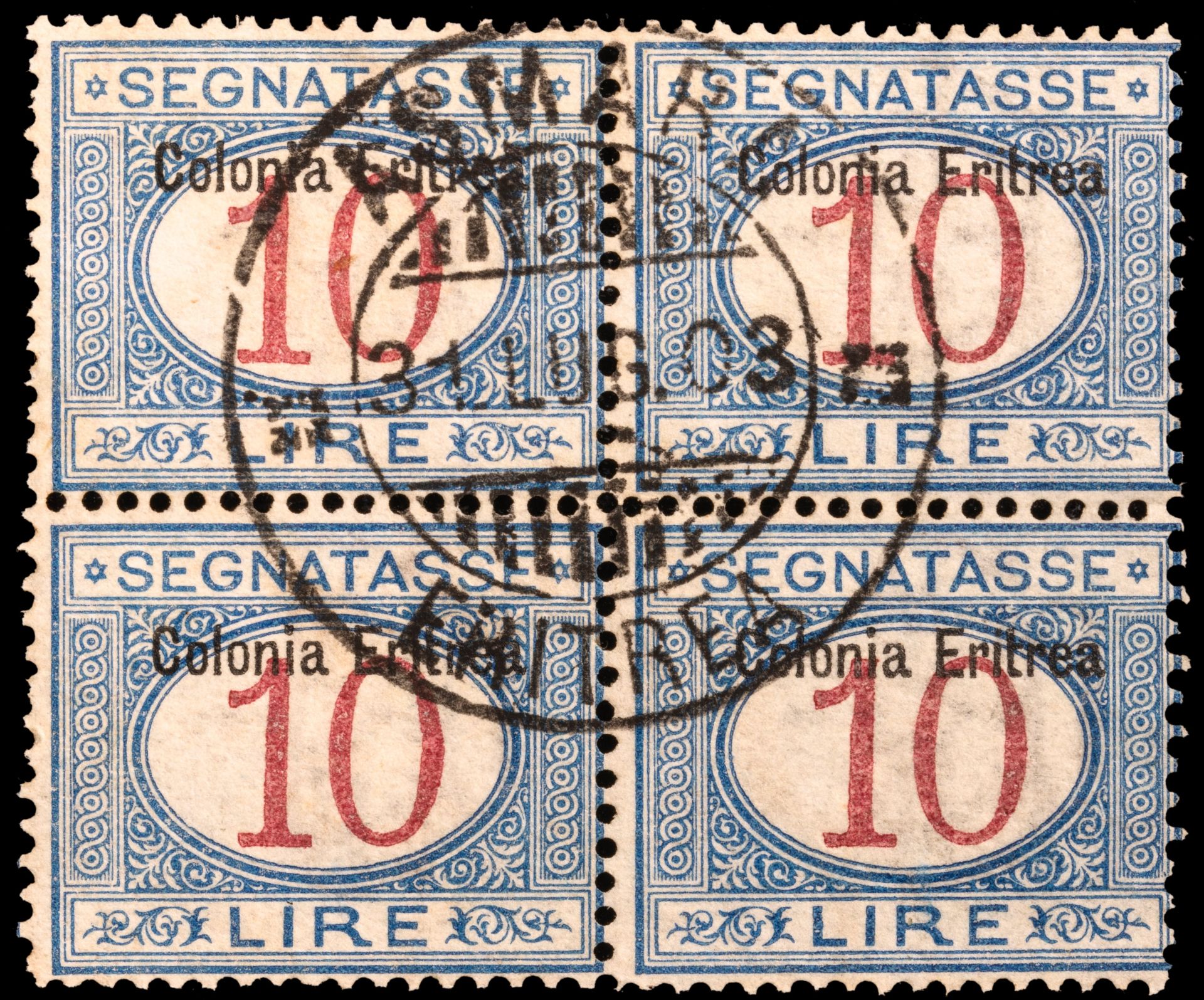 COLONIE ITALIANE, ERITREA, SEGNATASSE