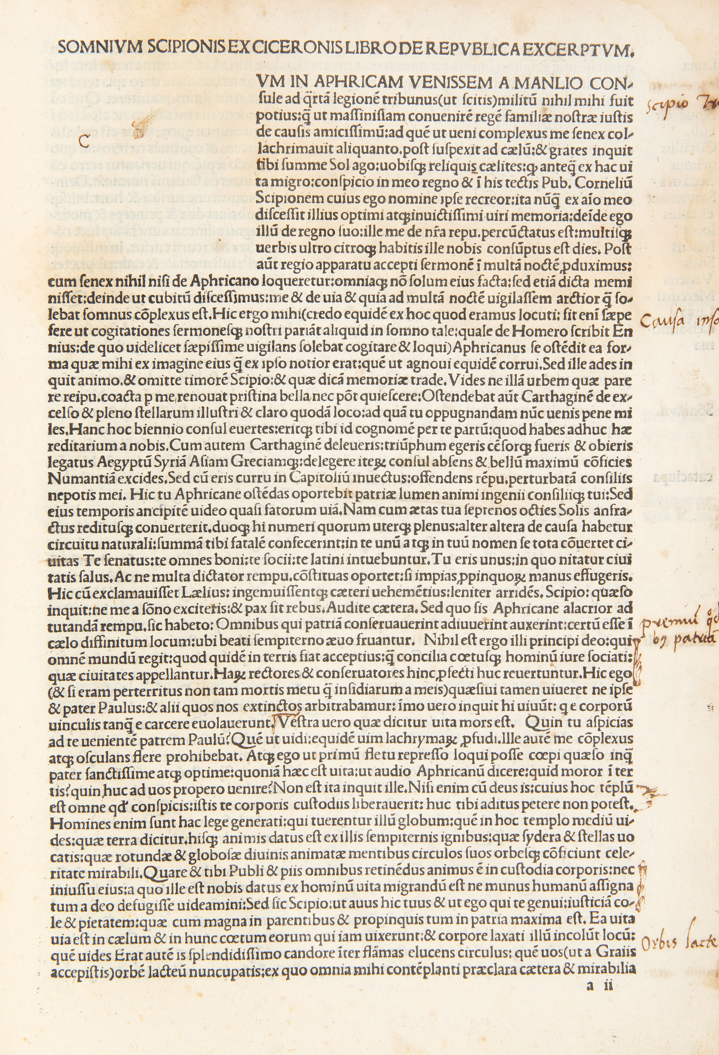 MACROBIUS, Aurelius Theodosius (370-430 AD). Somnium Scipionis ex Ciceronis libro De Republica - Image 3 of 3