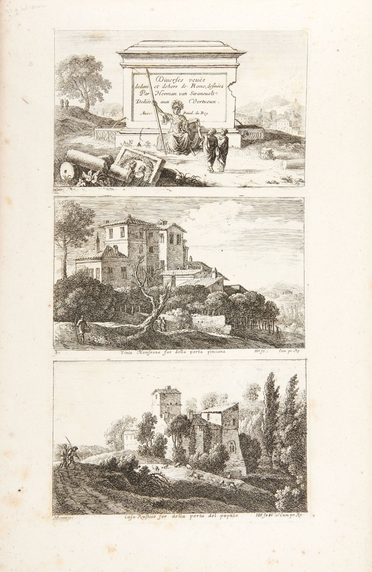 SWANEVELT, Herman van (1600-1655). Recueil de 58 planches, grands, moyens et petit. Paris: Jean,