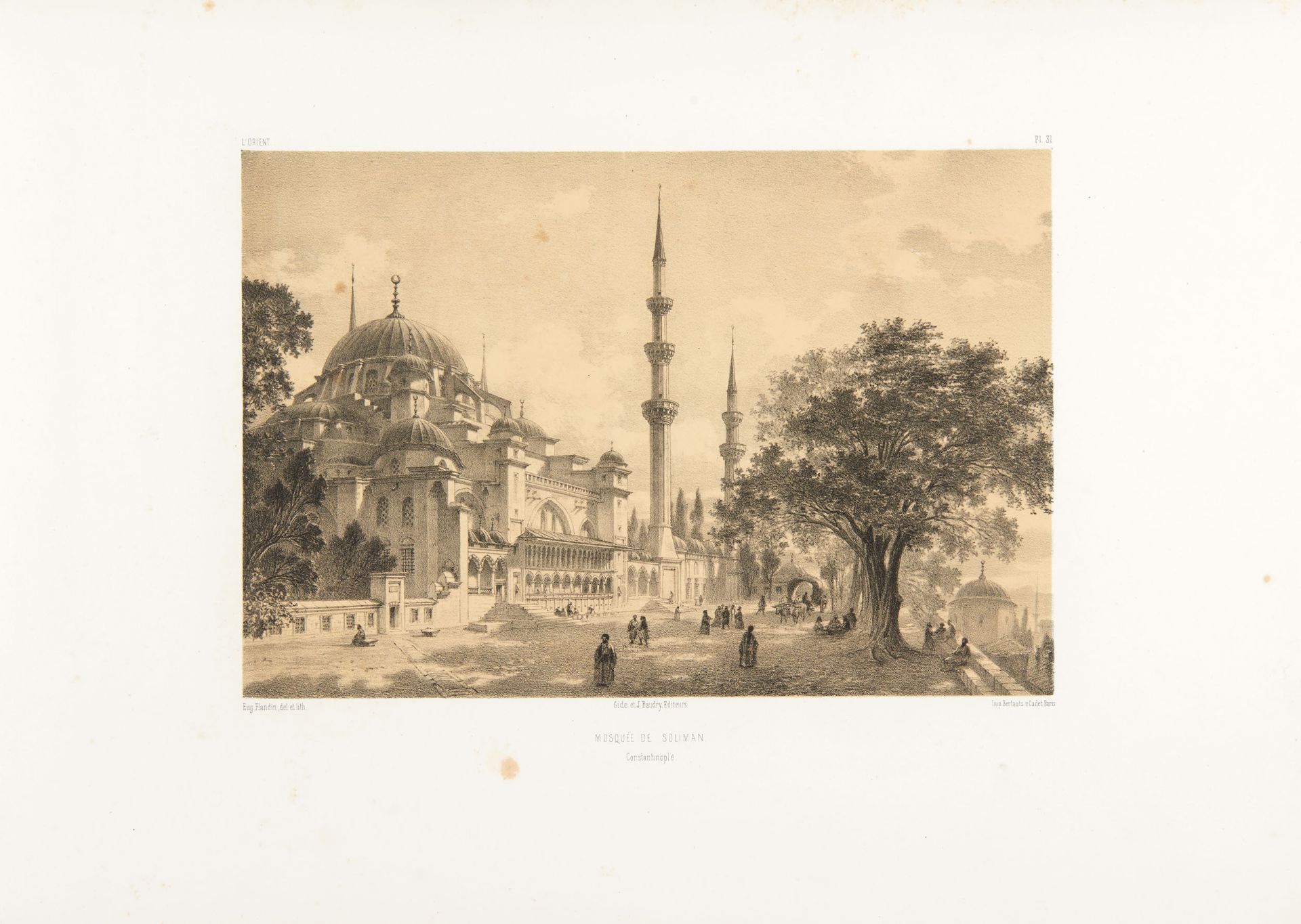 [ISTANBUL] FLANDIN, Eugene (1809-1889). "Souvenirs D'Orient" album of 17 Plates from "l'Orient".