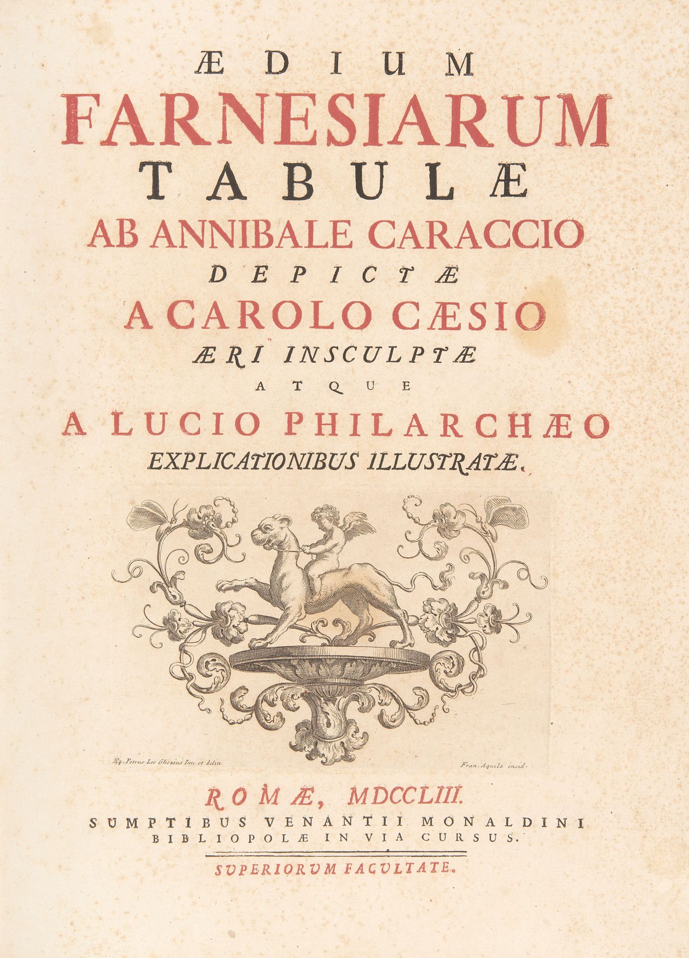 CARRACCI, Annibale (1560-1609). Aedium Farnesiarum tabul?. Rome: Monaldini, 1753. - Bild 2 aus 3