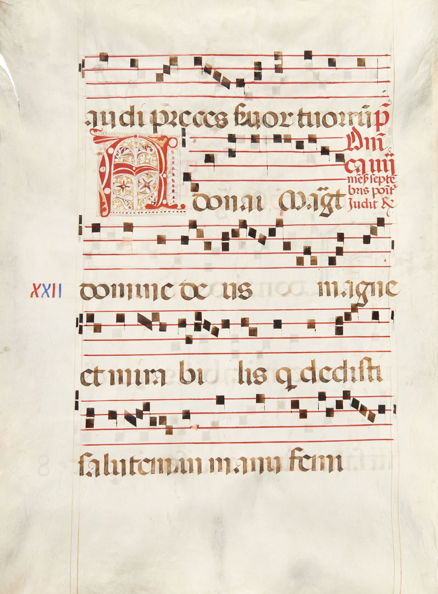 [MANUSCRIPTS]. Lot of two large antiphonary leaves. [Late 15th - 16th century]. - Bild 2 aus 2