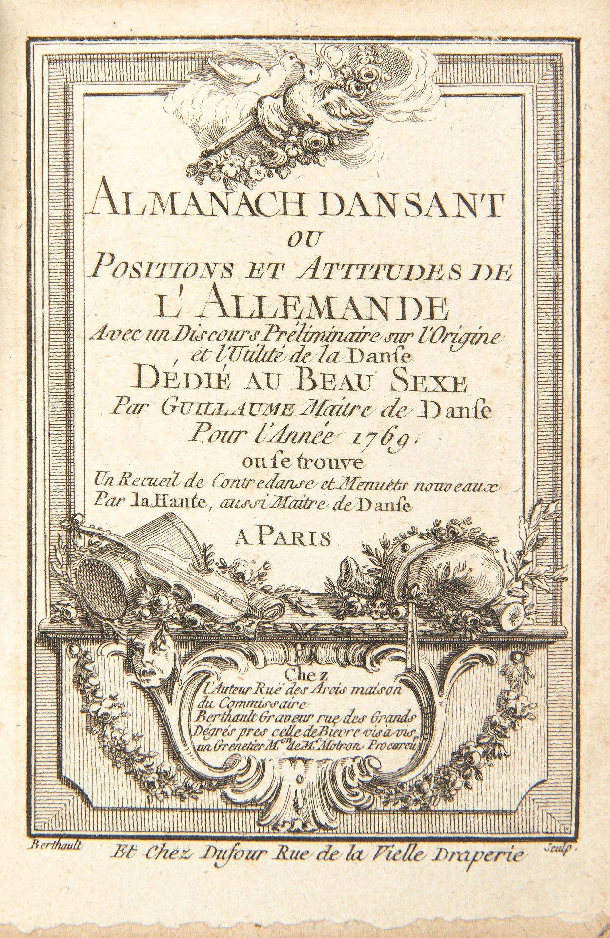 [DANCE] GUILLAUME, Simone, maitre de danse (18th century). Almanach dansant, ou, positions et - Bild 2 aus 3