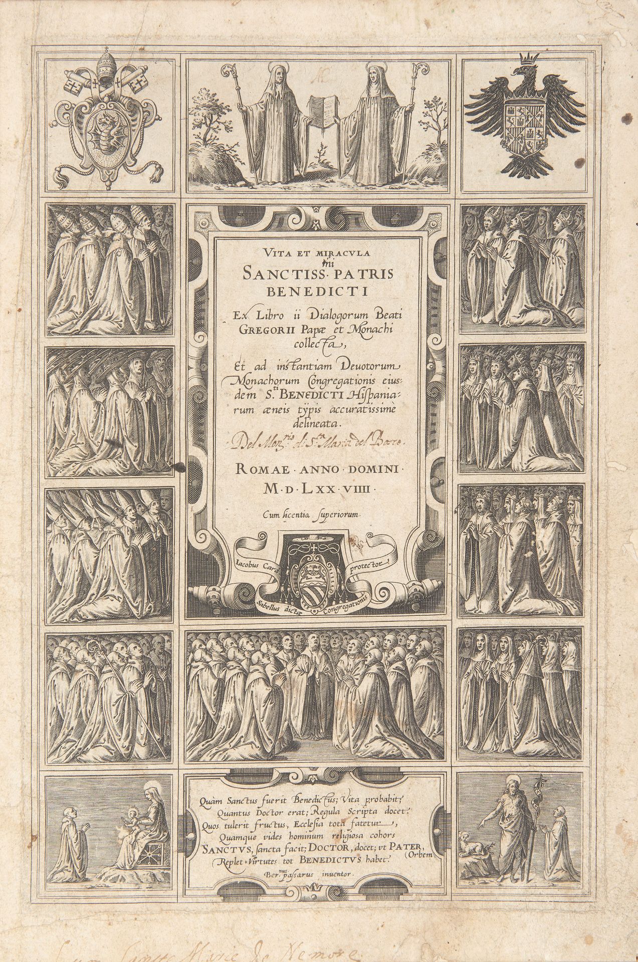 PASSERI, Bernardino (1540-1588). Vita et miracula Sanctissimi Patris Benedicti . Rome: , 1579. - Bild 2 aus 3