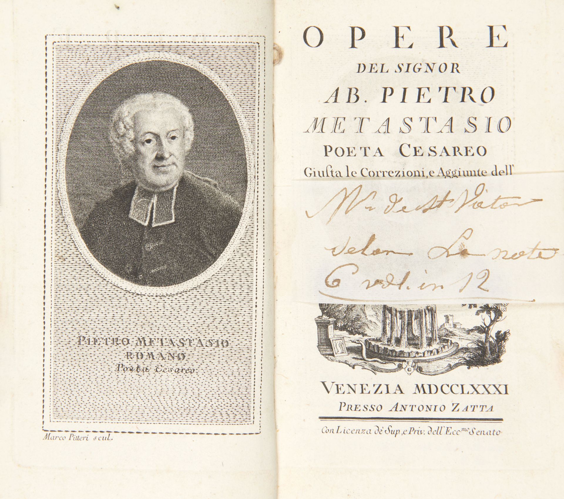 [BINDINGS] METASTASIO, Pietro (1698-1782). Opere. Venice: Antonio Zatta, 1781-1783. - Image 2 of 2