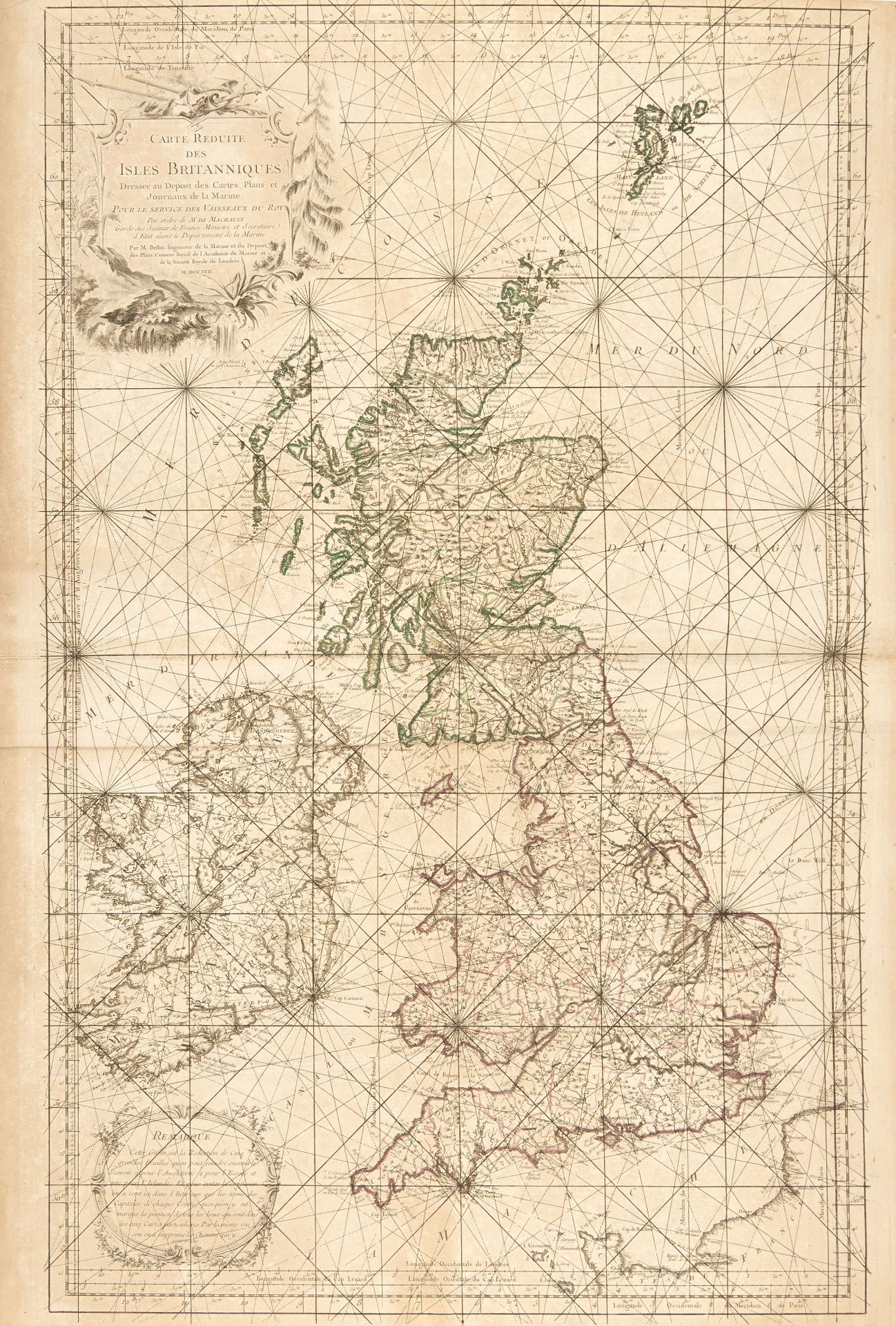 [PORTOLAN] BELLIN, Jacques Nicolas (1703-1772); CASSINI DE THURY C&eacute;sar-Fran?ois; . Portolan - Bild 2 aus 4