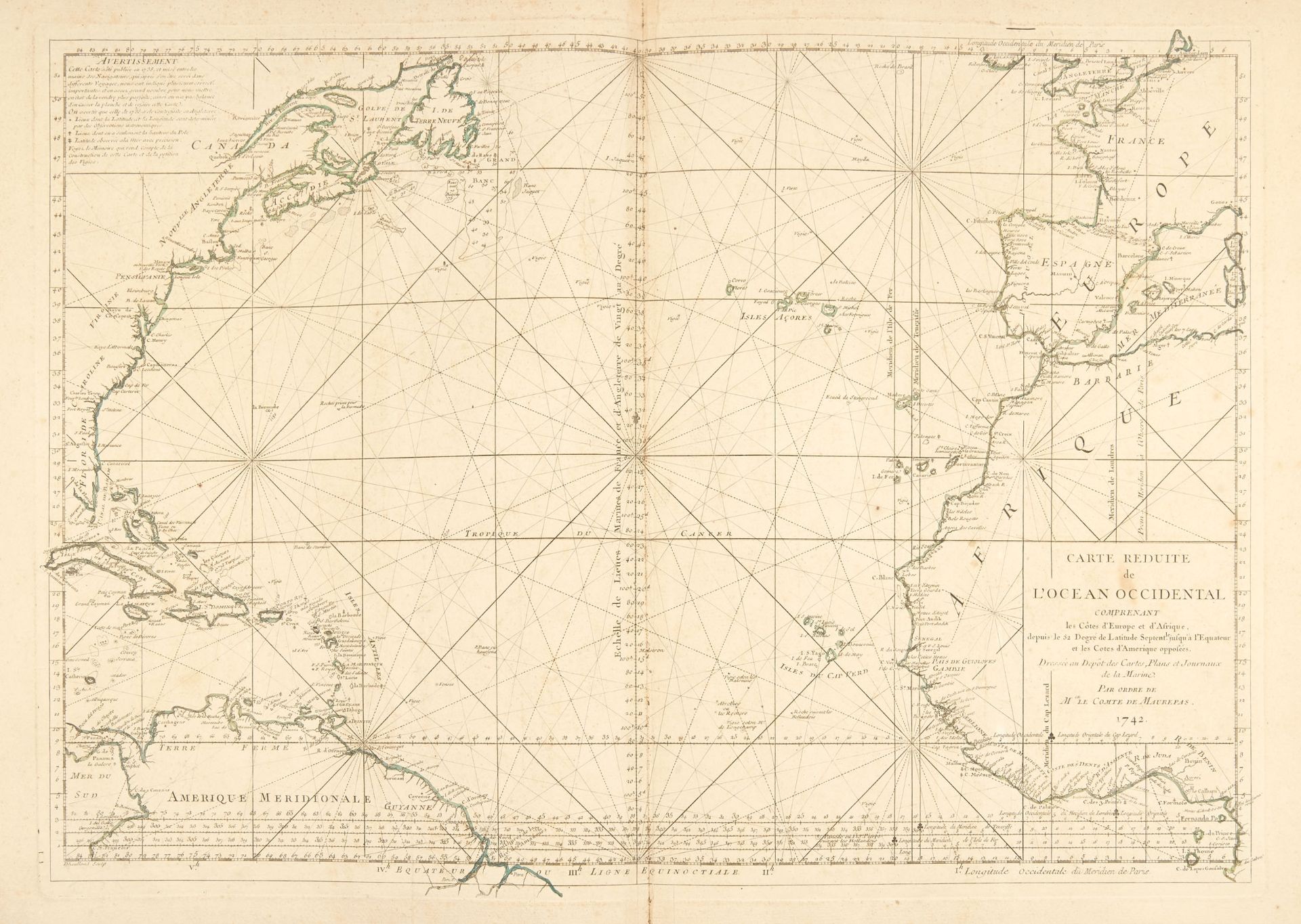 [PORTOLAN] BELLIN, Jacques Nicolas (1703-1772); CASSINI DE THURY C&eacute;sar-Fran?ois; . Portolan