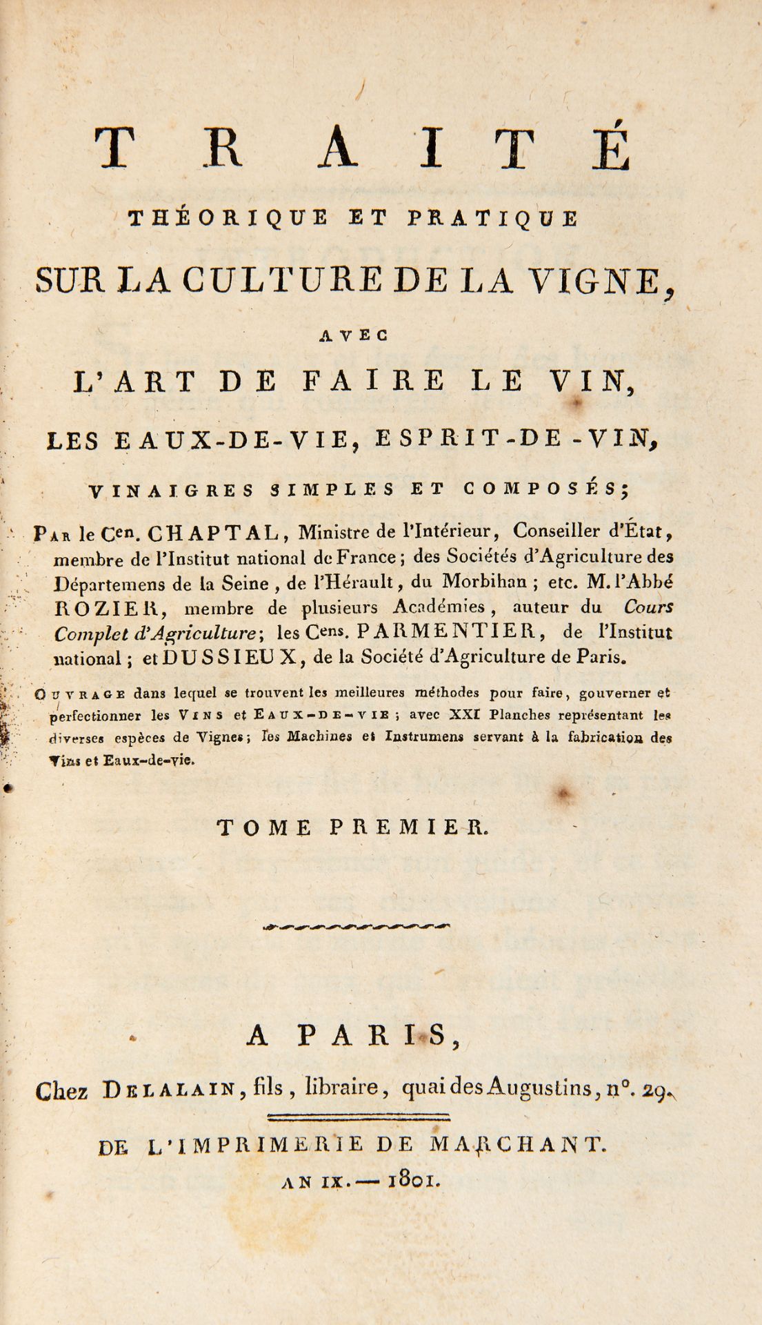 [ENOLOGY] MAUPIN (18th cent.). L'art de faire le vin (1779) [BOUND WITH:] L'art de la vigne (1780) - Image 3 of 3