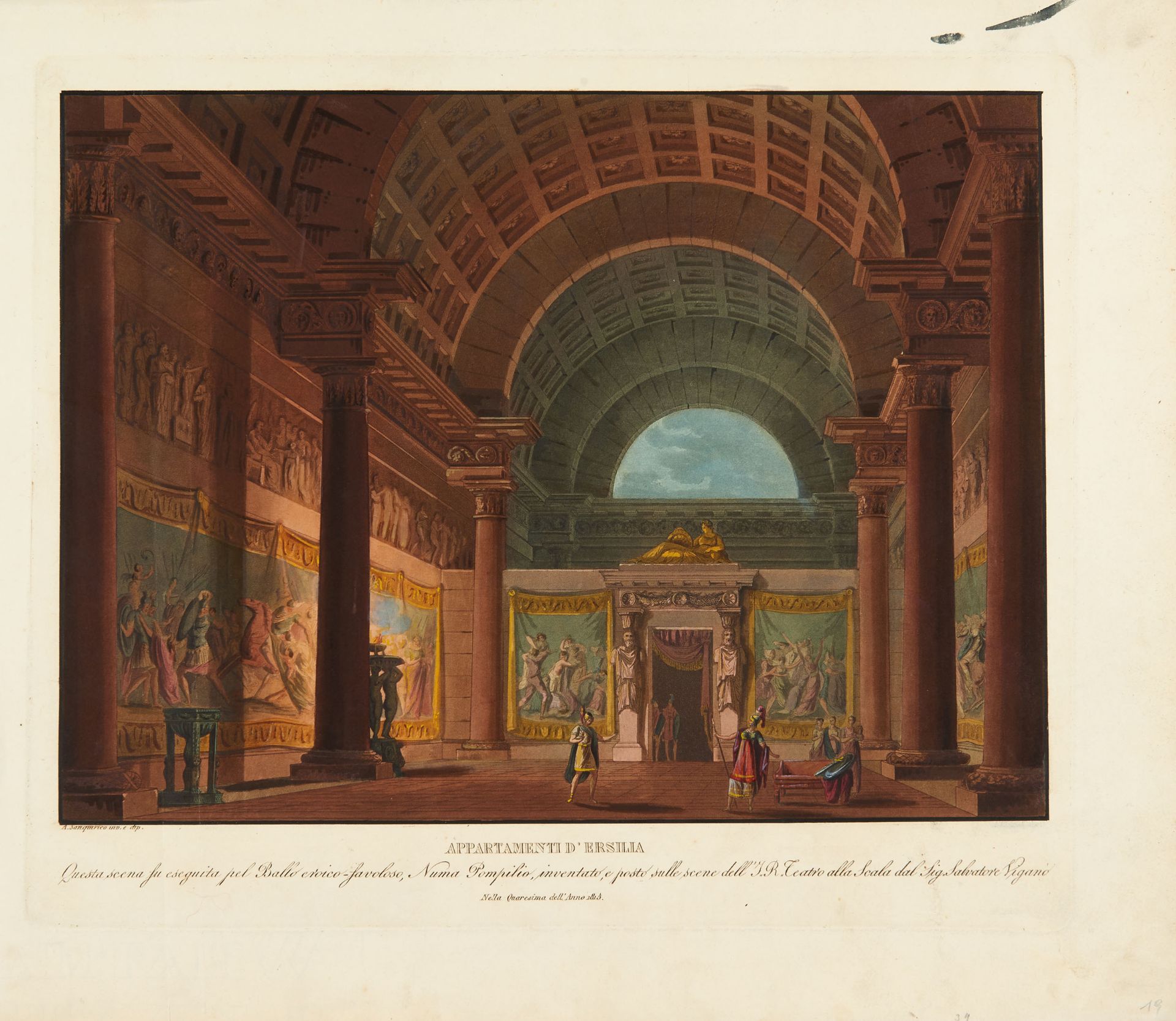 SANQUIRICO, Alessandro (1777-1849). Raccolta di Varie Decorazioni Sceniche inventate, e dipinte dal - Image 2 of 3